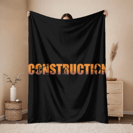 Construction Badge Trades Throw Blankets