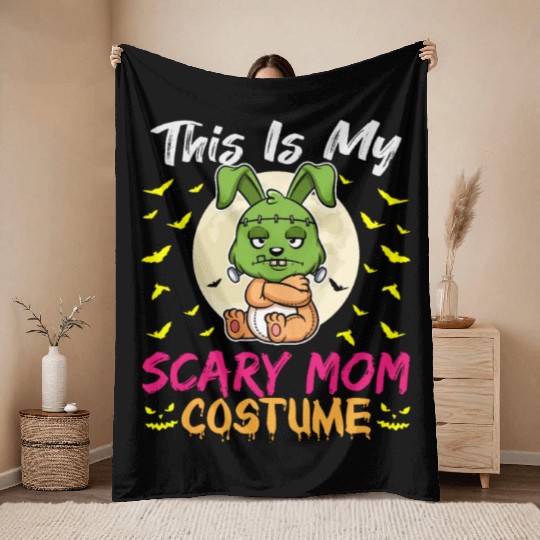 This Is My Scary Mom Costume Funny Halloween Throw Blankets