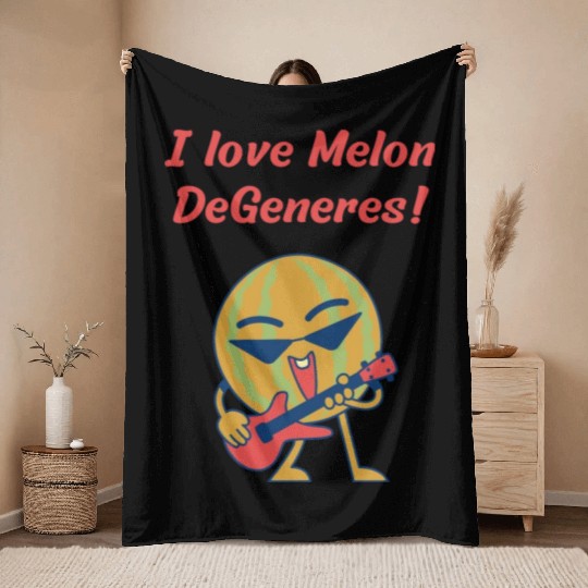 I love Melon DeGeneres Throw Blankets
