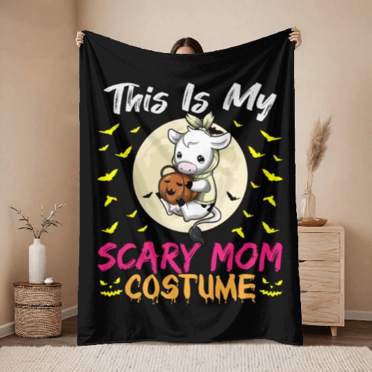 This Is My Scary Mom Costume Funny Halloween Throw Blankets
