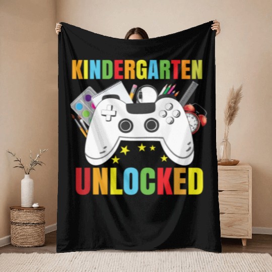 Copy of Kindergarten Unlocked Level Up Throw Blankets