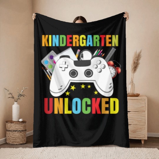 Copy of Kindergarten Unlocked Level Up Throw Blankets