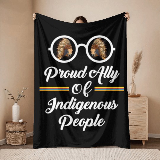 Proud Ally Of Indigenous People Throw Blankets
