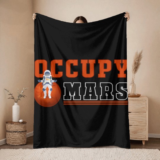 Ocuppy Mars Throw Blankets