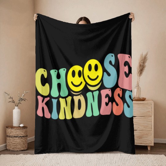 Choose Kindness - Rainbow Love Tolerance Gay LGBT Throw Blankets