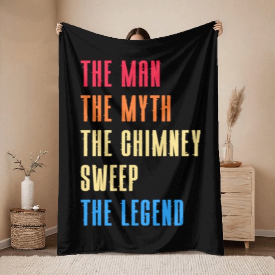 Profession Fireplace Chimney Sweep Throw Blankets