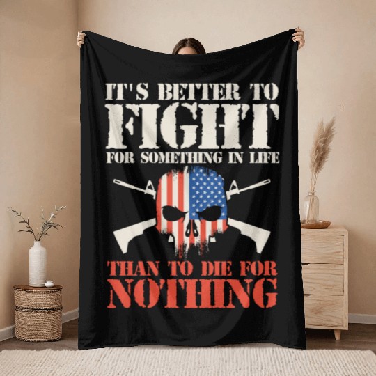 US Patriotic Quotes, Patriot, Patriots Throw Blankets