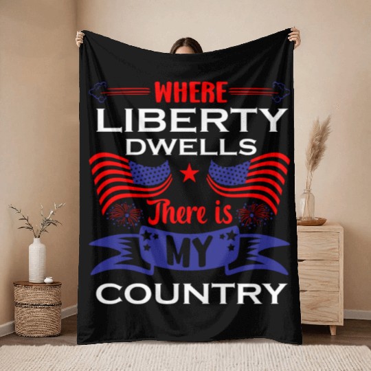 US Patriotic Quotes, Patriot, Patriots Throw Blankets