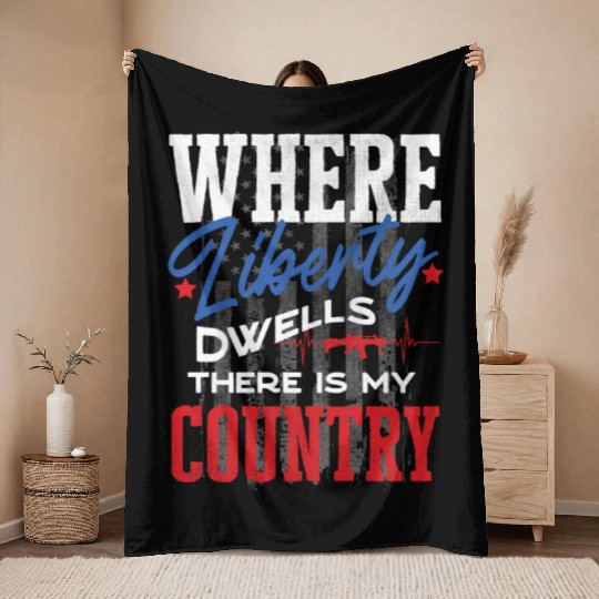 US Patriotic Quotes, Patriot, Patriots Throw Blankets