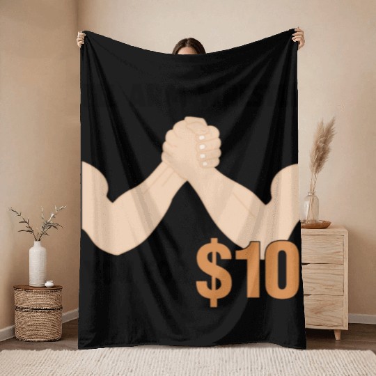 Arm Wrestling Funny Muscle Man Arm Fighting Throw Blankets
