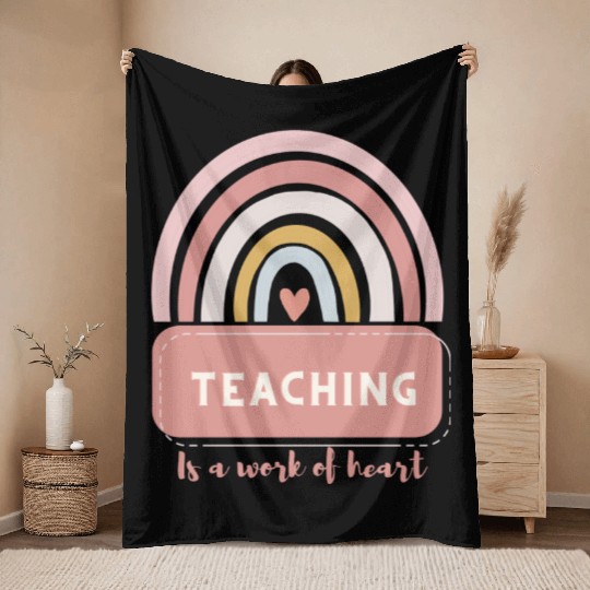 cute teaching typography Throw Blankets