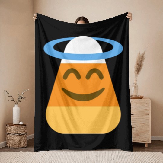 Angel Candy Corn Halloween Costume Throw Blankets