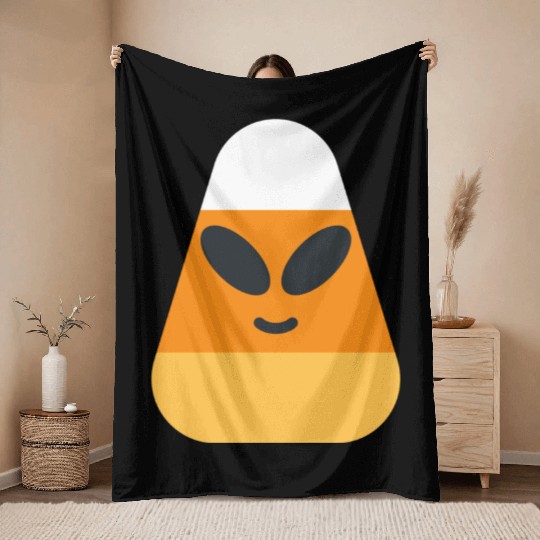 Alien Candy Corn Halloween Costume Throw Blankets