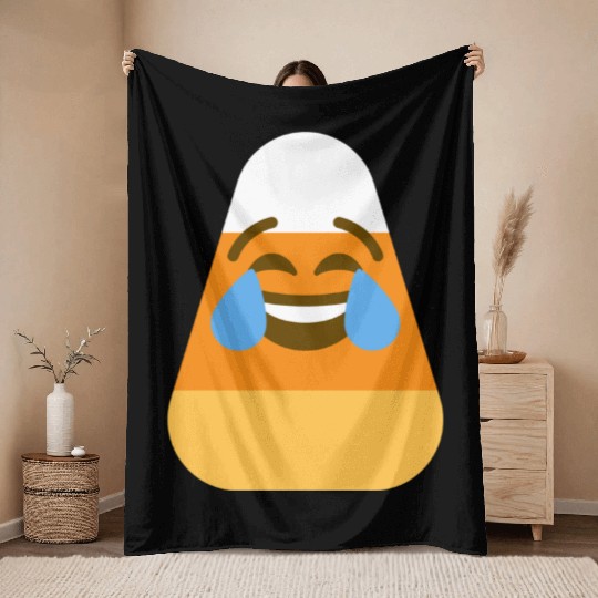 Laughing Candy Corn Halloween Costume Throw Blankets
