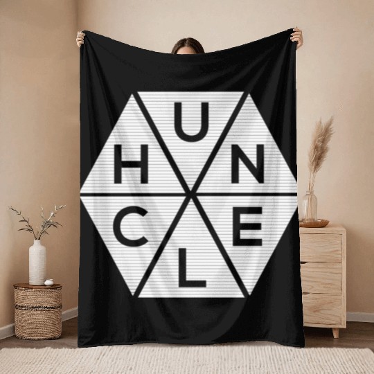 Abstract Triangle Huncle Throw Blankets