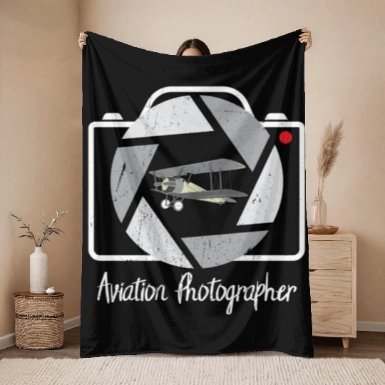 Aviation Photography Gift Airplane Photography Avi Throw Blankets
