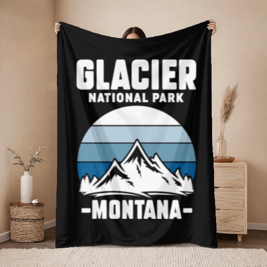Glacier National Park Montana Throw Blankets