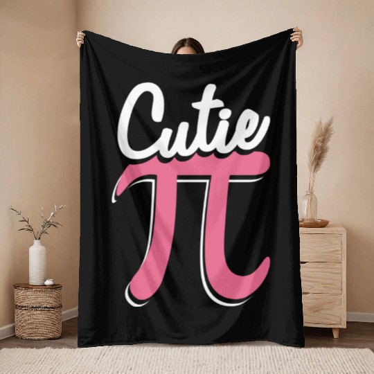 Cutie Pi Funny Pi Day Math Geek Throw Blankets