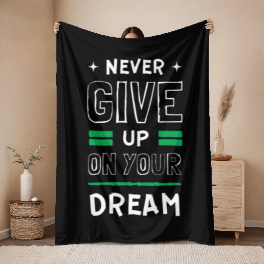 never give up Throw Blankets