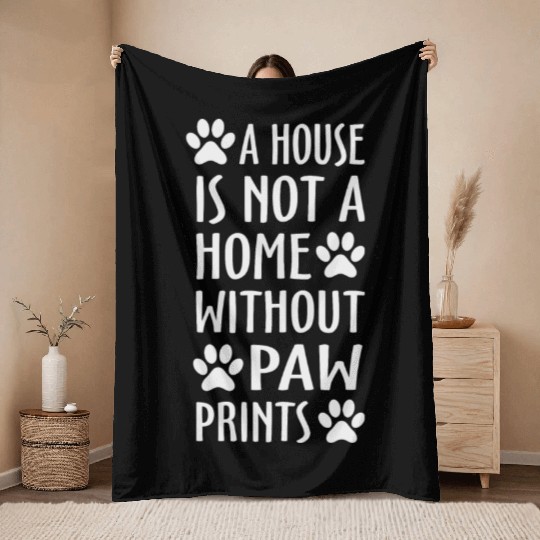 Paw prints Throw Blankets