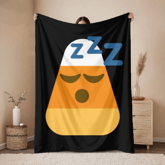 Sleeping Candy Corn Halloween Costume Throw Blankets