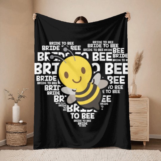 Bride To Bee Funny Engagement Future Wife Gift Throw Blankets
