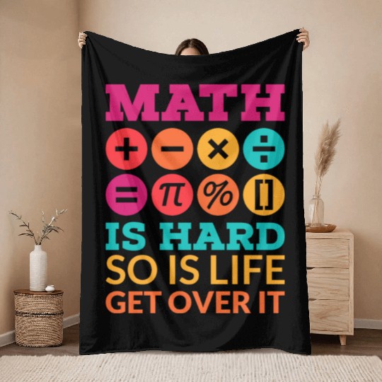 Funny Math Teacher Mathematician Education Joke Throw Blankets