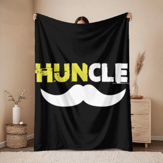 Huncle Eroded Yellow Throw Blankets