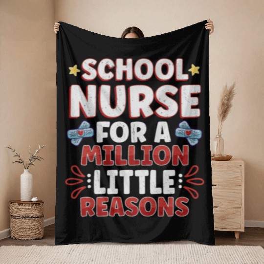 School Nurse Nursing Clinic Medical Stuff School Throw Blankets