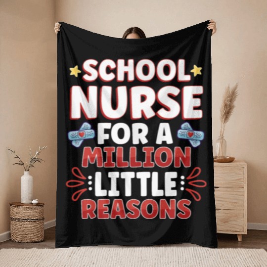 School Nurse Nursing Clinic Medical Stuff School Throw Blankets