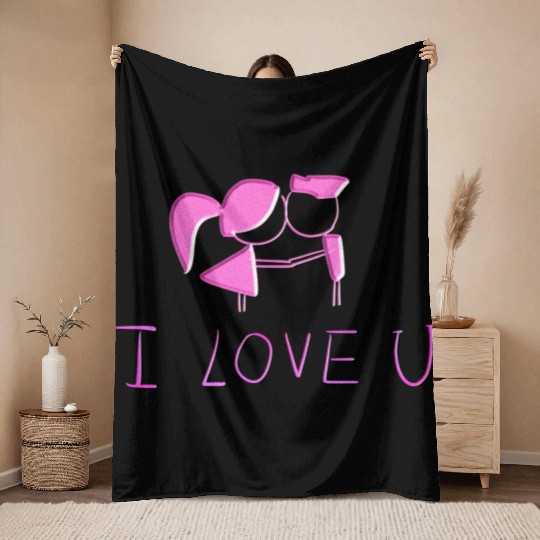 couple i love you valentines day Throw Blankets