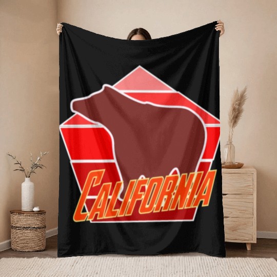 California Bear Flag Throw Blankets