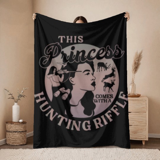 Buck Deer Hunting Hunter Girl This Throw Blankets