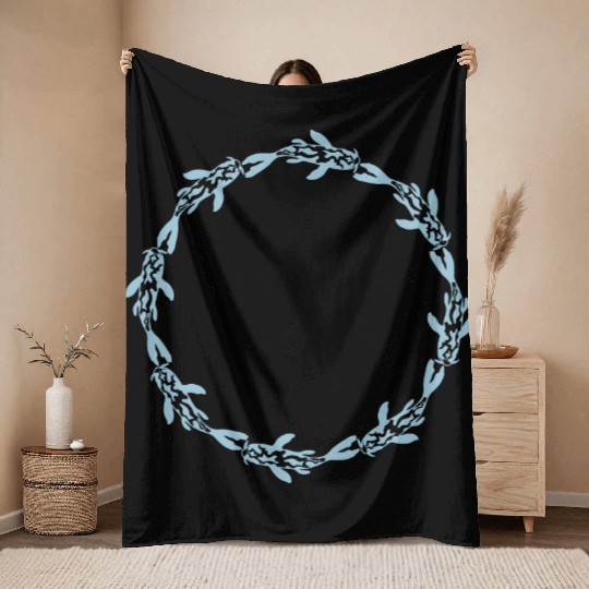 swimming koi fish nishikigoi Throw Blankets