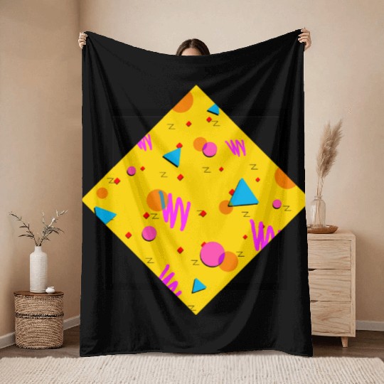 90s Pattern (Abstract) Throw Blankets
