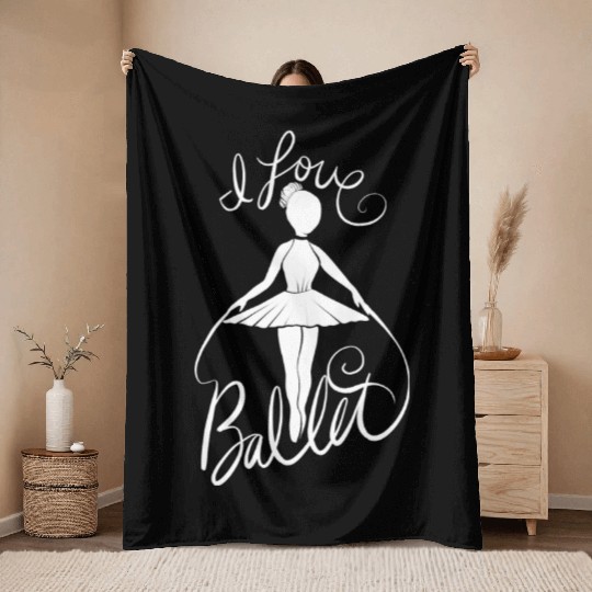 I Love Ballet Throw Blankets