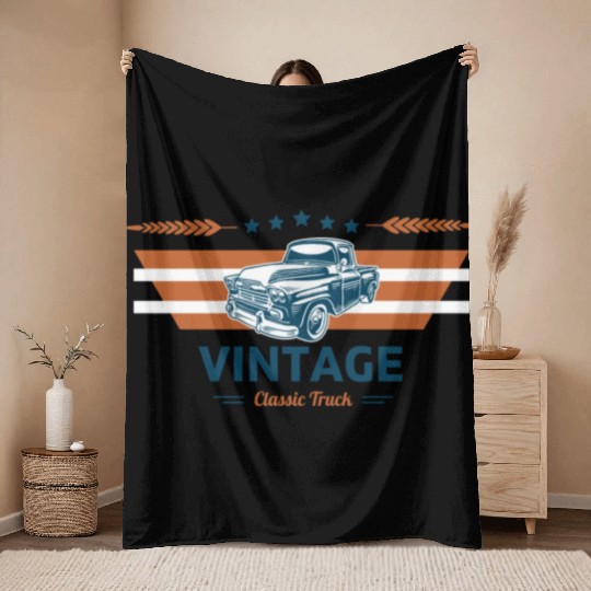 Vintage Classic Truck Community Premium Throw Blankets