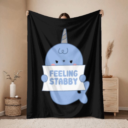 Feeling Stabby, Narwhal Throw Blankets