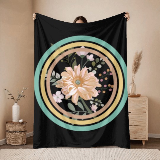 Flower ring Throw Blankets