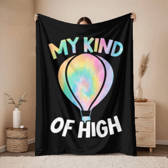 My Kind Of High Hot Air Balloon Ride Balloonist Throw Blankets