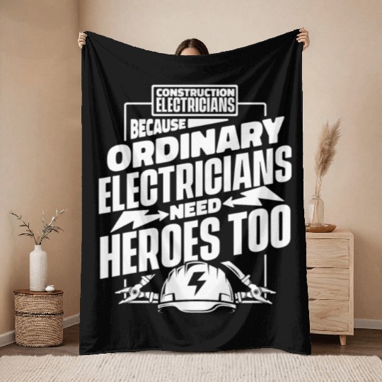 Electrician Electrical Engineer Lineman Throw Blankets