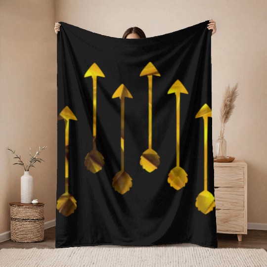 Be Brave Little Arrow (gold) Throw Blankets