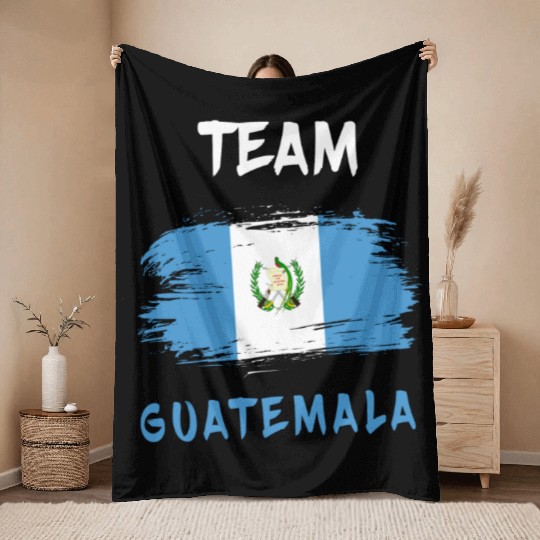 Team Guatemala flags design Throw Blankets