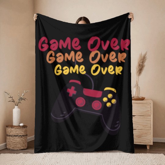 game over Vacation Holiday Vacation is calling Throw Blankets