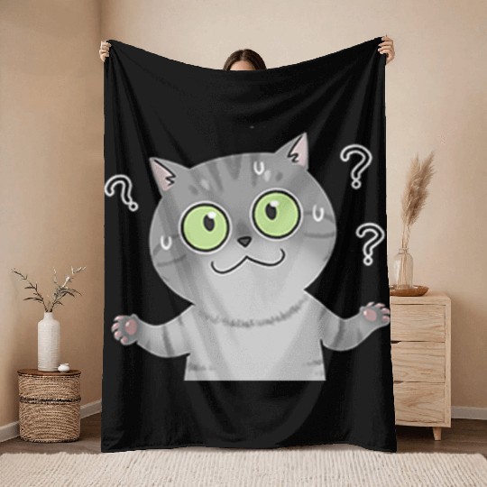 Mr Leo Cat Throw Blankets