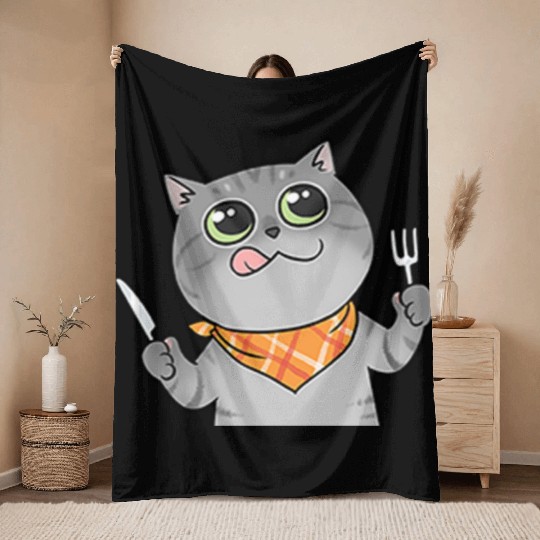 Mr Leo Cat Throw Blankets