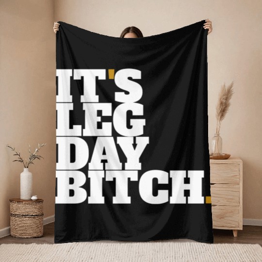 leg day gym Throw Blankets