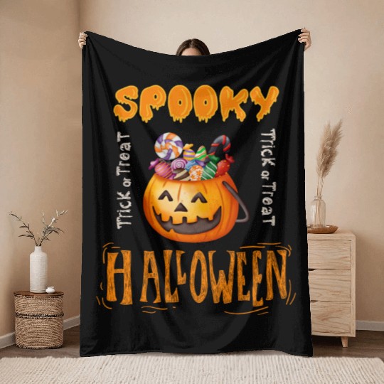 Candy Countdown, spooky Halloween, Trick or Treat Throw Blankets