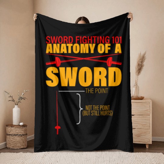 Sword Fighting 101 Anatomy Of A Sword 3 Throw Blankets