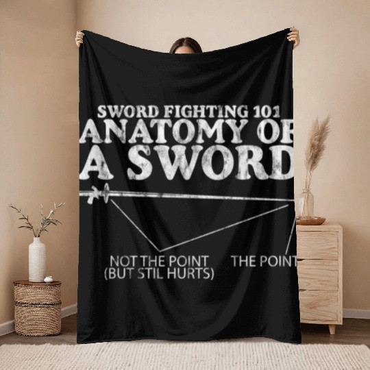 Sword Fighting 101 Anatomy Of A Sword 4 Throw Blankets